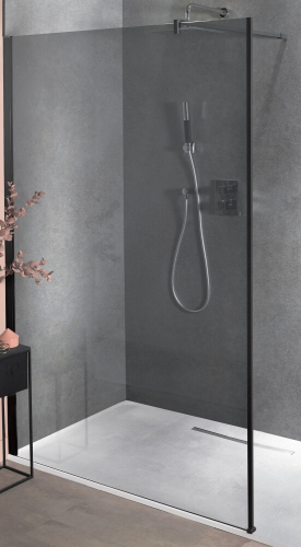 Душевая перегородка Jacob Delafon Contra 120 профиль черный матовый, стекло тонированное Душевая перегородка Jacob Delafon Contra 120 профиль черный матовый, стекло тонированное