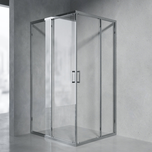 Душевой уголок AVS Слайдер Куб 90-100x90-100 профиль хром, стекло прозрачное Душевой уголок AVS Слайдер Куб 90-100x90-100 профиль хром, стекло прозрачное