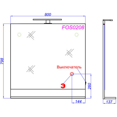 Зеркало 800х800 Foster Aqwella FOS0208DS Зеркало 800х800 Foster Aqwella FOS0208DS