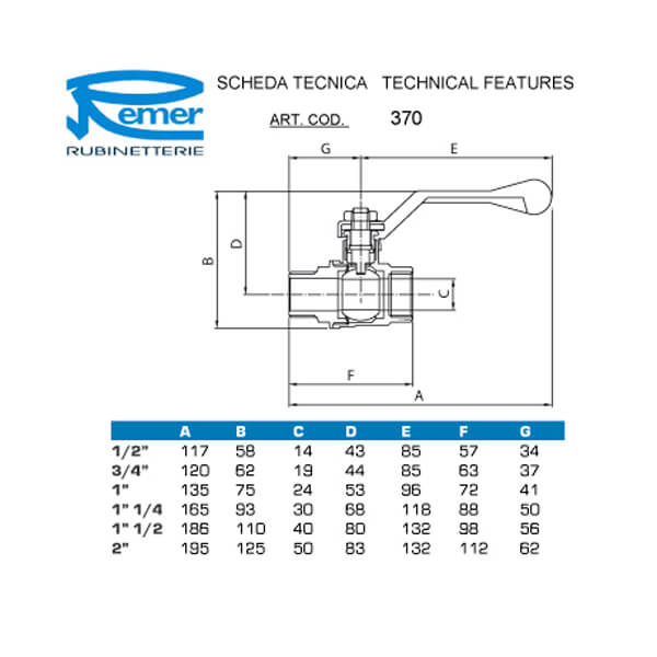 Кран 1" г/ш Remer 37010 Кран 1" г/ш Remer 37010