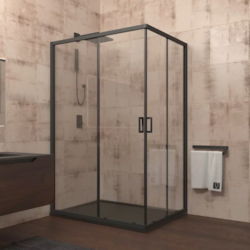 Душевой уголок Veconi Rovigo RV-14 120х90 профиль черный матовый, стекло прозрачное Душевой уголок Veconi Rovigo RV-14 120х90 профиль черный матовый, стекло прозрачное