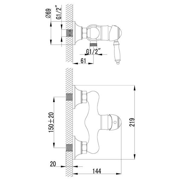 Смеситель для душа Lemark Villa LM4803B бронза Смеситель для душа Lemark Villa LM4803B бронза
