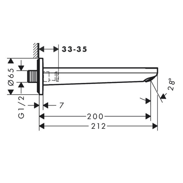 Излив на ванну Rebris E Hansgrohe 72431670 Излив на ванну Rebris E Hansgrohe 72431670
