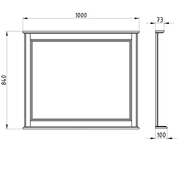 Зеркало 1000 Белый патина/серебро Венеция ASB Зеркало 1000 Белый патина/серебро Венеция ASB