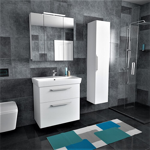 Тумба 700 2ящ + Раковина Q70 Белый мат Lande DIBORG Тумба 700 2ящ + Раковина Q70 Белый мат Lande DIBORG