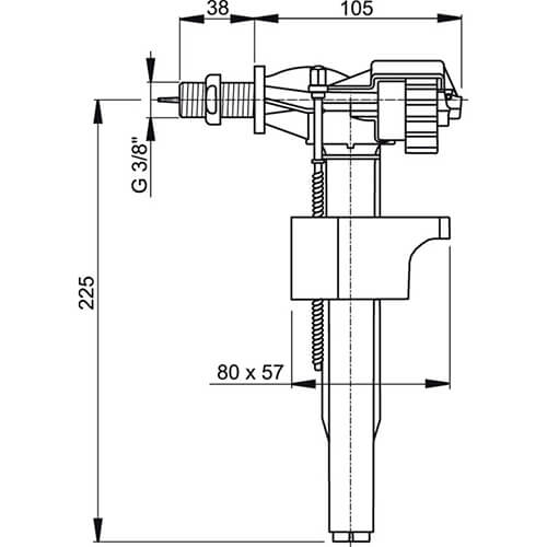 Клапан для унитаза 3/8 Alcaplast A15