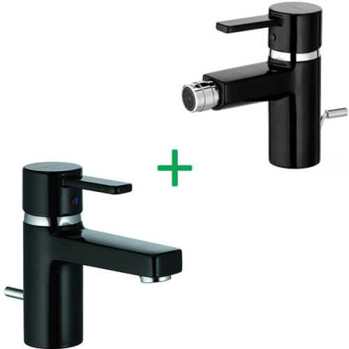 Комплект смесителей Kludi Zenta 382508675+385308675 черный Комплект смесителей Kludi Zenta 382508675+385308675 черный