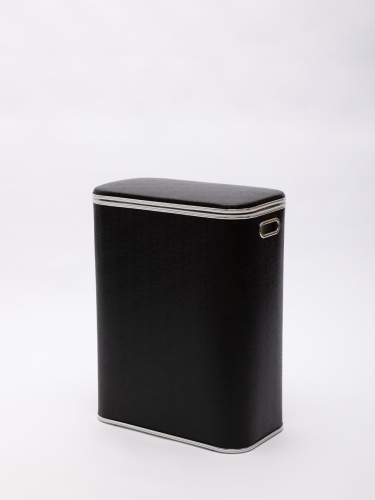 Корзина для белья Geralis KHBH-B 45x25x60 черная, кант хром Корзина для белья Geralis KHBH-B 45x25x60 черная, кант хром