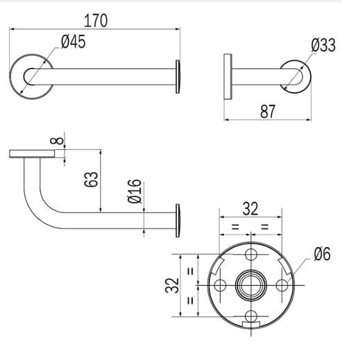 Держатель для туалетной бумаги Inda One A24250NE черный матовый Держатель для туалетной бумаги Inda One A24250NE черный матовый