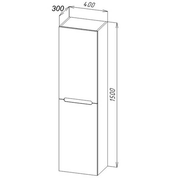 ETNA-1500-2A-SC-BL-P-R Пенал 400*1500*300 2дв правый Белый гл ETNA BELBAGNO