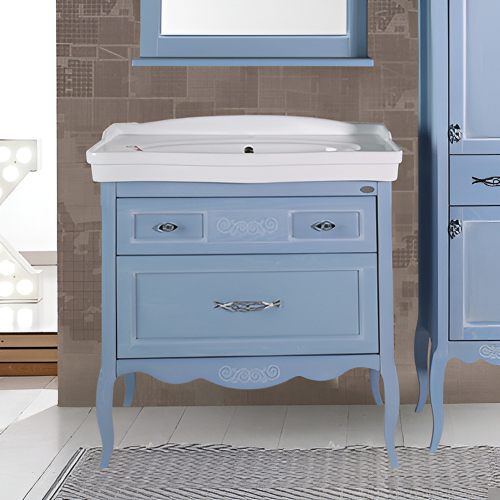 Тумба с раковиной ASB Wood Line Модерн 85 рошфор, белая патина Тумба с раковиной ASB Wood Line Модерн 85 рошфор, белая патина