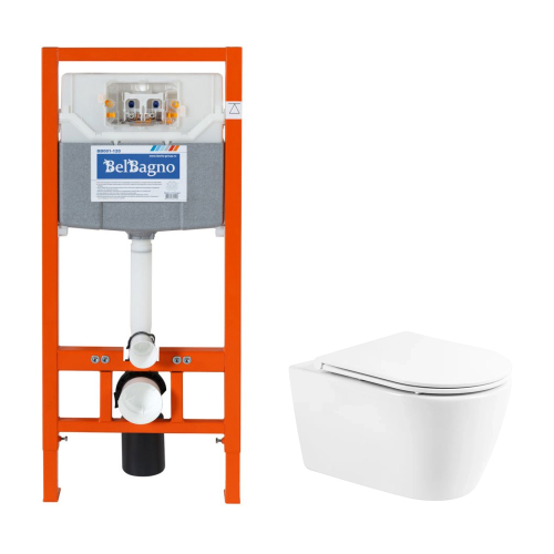 Комплект BelBagno 2в1: Инсталляция BB001-120 + Унитаз подвесной BB105CHR с микролифтом Комплект BelBagno 2в1: Инсталляция BB001-120 + Унитаз подвесной BB105CHR с микролифтом