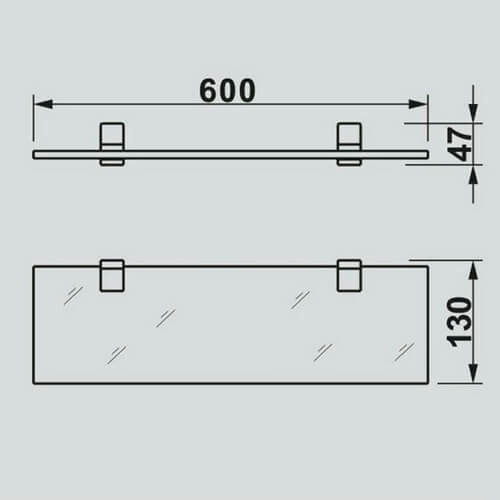 Полка AVS Illusion, 60 см, стекло/хром Полка AVS Illusion, 60 см, стекло/хром