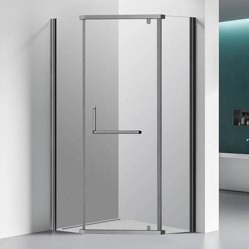 Душевой уголок Veconi Rovigo RV36GR 90х90 профиль брашированный графит, стекло прозрачное