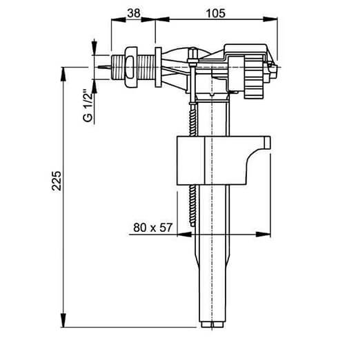 Клапан для унитаза 1/2 металл Alcaplast A160