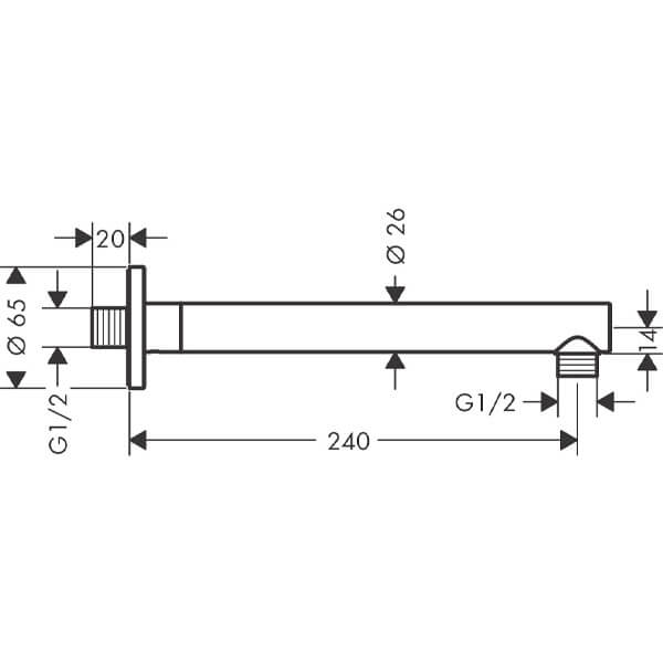Кронштейн Blend Vernis Hansgrohe 27809670 Кронштейн Blend Vernis Hansgrohe 27809670