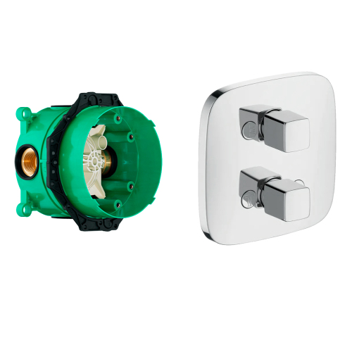 Запорный/переключающий вентиль с монтажной частью iControl Pura Vida Hansgrohe 15777000+01800180  Запорный/переключающий вентиль с монтажной частью iControl Pura Vida Hansgrohe 15777000+01800180