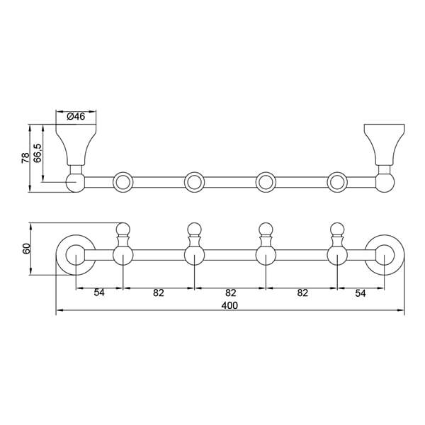 Крючки для ванной 4 штуки на планке Gifortes Veragio VR.GIL-6434.BR Крючки для ванной 4 штуки на планке Gifortes Veragio VR.GIL-6434.BR