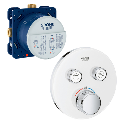 Термостат для душа Grohe Grohtherm SmartContro 29151LS0+35600000 белый Термостат для душа Grohe Grohtherm SmartContro 29151LS0+35600000 белый