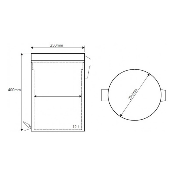 Ведро для мусора хромовое 12 л BEMETA 104315032 Ведро для мусора хромовое 12 л BEMETA 104315032