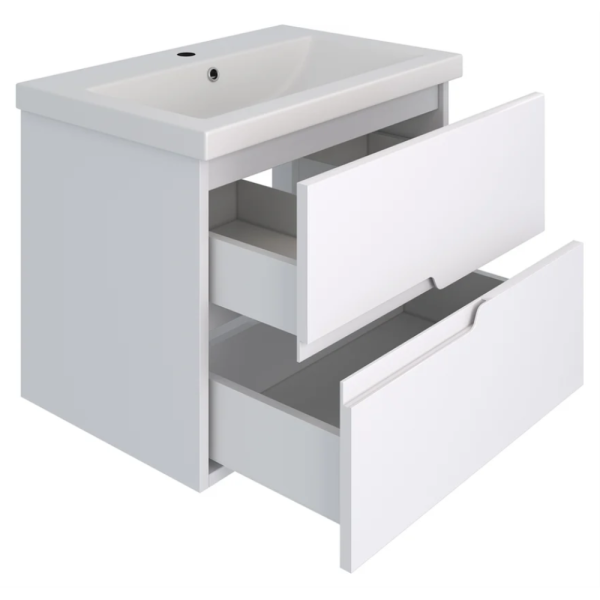 Тумба с раковиной RUNO Стокгольм Como 60 белая, подвесная Тумба с раковиной RUNO Стокгольм Como 60 белая, подвесная