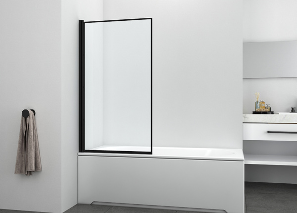 Шторка на ванну AVS Статика поворотная 80 профиль черный матовый, стекло прозрачное Шторка на ванну AVS Статика поворотная 80 профиль черный матовый, стекло прозрачное