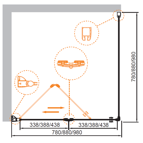 Душевой уголок Cezares Elena ELENA-W-AS-1-100-C-Cr 100х100 профиль хром, прозрачное стекло Душевой уголок Cezares Elena ELENA-W-AS-1-100-C-Cr 100х100 профиль хром, прозрачное стекло