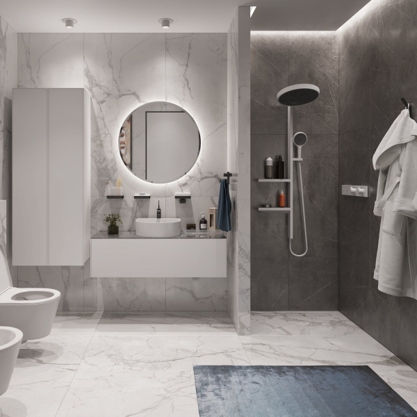 Душевая стойка Hansgrohe Rainfinity Showerpipe 26842700 белый матовый Душевая стойка Hansgrohe Rainfinity Showerpipe 26842700 белый матовый