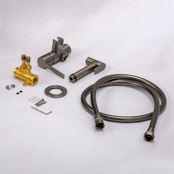 Гигиенический душ со смесителем AVS Elegant оружейная сталь Гигиенический душ со смесителем AVS Elegant оружейная сталь