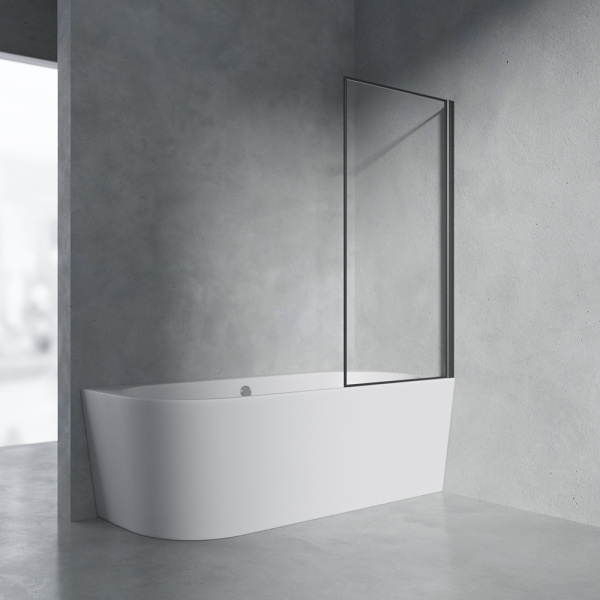 Шторка на ванну AVS Статика поворотная 80 профиль черный матовый, стекло прозрачное Шторка на ванну AVS Статика поворотная 80 профиль черный матовый, стекло прозрачное