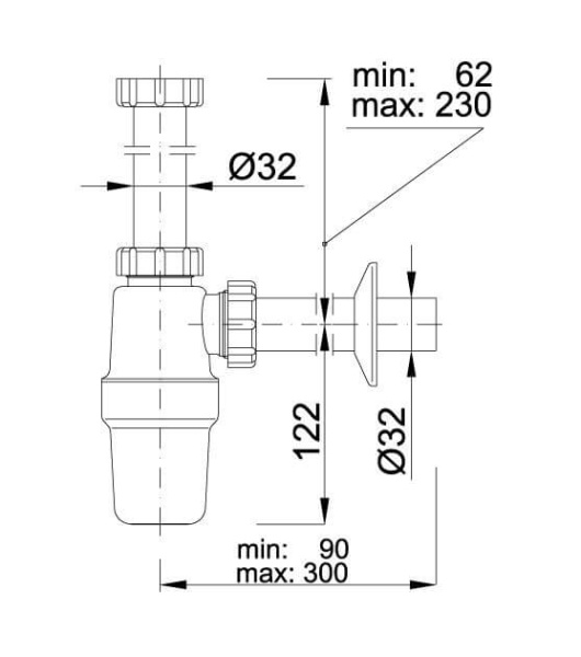 Сифон для раковины Ø32 мм STYRON STY-534-2 Сифон для раковины Ø32 мм STYRON STY-534-2