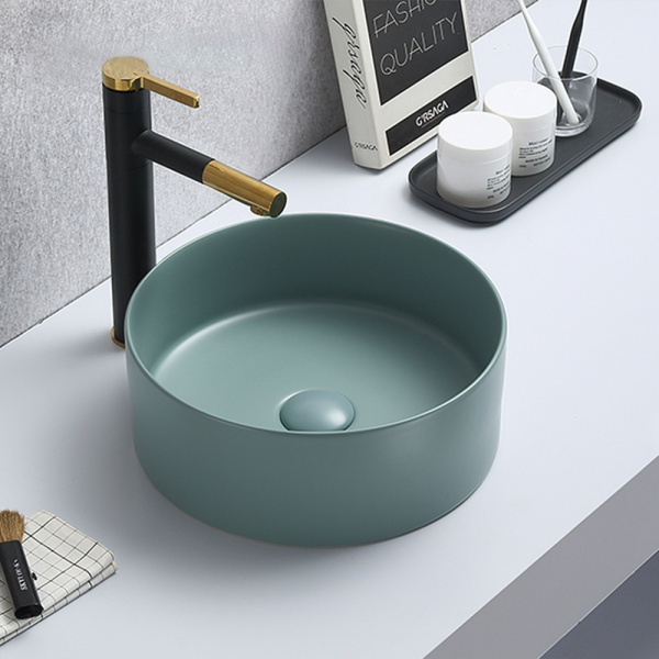 Раковина AVS Лилиан 36x36 зеленая матовая с донным клапаном Раковина AVS Лилиан 36x36 зеленая матовая с донным клапаном