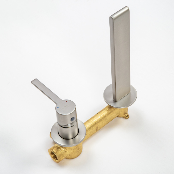 Смеситель для раковины AVS Elegant с внутренней частью, брашированный никель Смеситель для раковины AVS Elegant с внутренней частью, брашированный никель