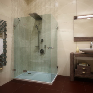 LUX RECTAN GK-003B Душ уголок распашн 1300*900 хром/проз, Gutteclean петли CH25, ручка CH07 левое GW