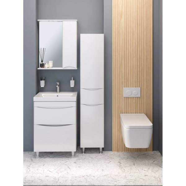 Тумба с раковиной Runo Афина Moduo 60 белая Тумба с раковиной Runo Афина Moduo 60 белая