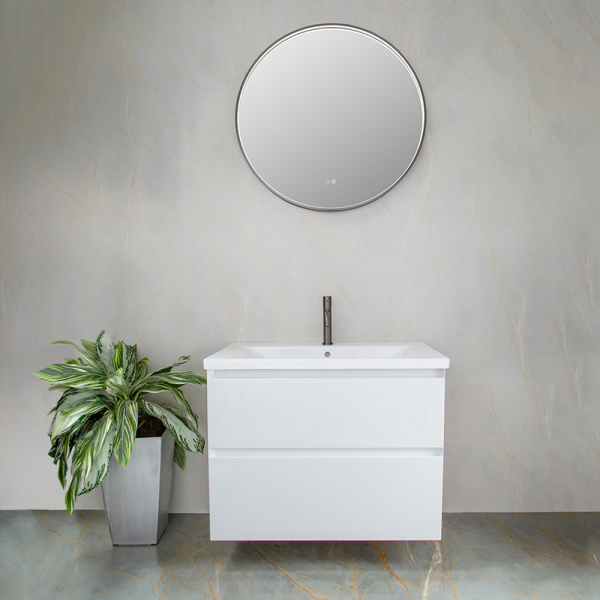 Зеркало с подсветкой AVS AZ 80 см, антипар, оружейная сталь Зеркало с подсветкой AVS AZ 80 см, антипар, оружейная сталь