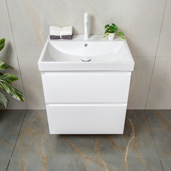 Тумба с раковиной AVS Гармония 60 белая (раковина 02 белая глянцевая) Тумба с раковиной AVS Гармония 60 белая (раковина 02 белая глянцевая)