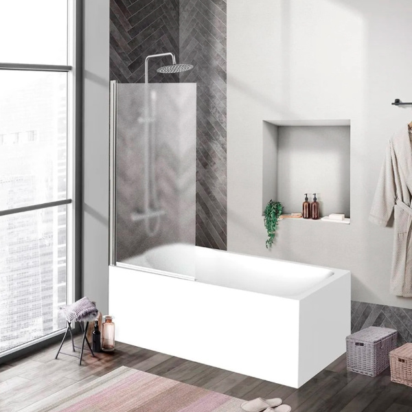 Шторка на ванну BelBagno Uno UNO-V-1-90/150-P-Cr 90 профиль хром, рифленое стекло Шторка на ванну BelBagno Uno UNO-V-1-90/150-P-Cr 90 профиль хром, рифленое стекло