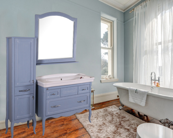 Тумба с раковиной ASB Wood Line Модерн 105 рошфор, белая патина Тумба с раковиной ASB Wood Line Модерн 105 рошфор, белая патина