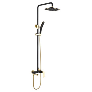 Душевая стойка Accoona A8304WF черный/золото