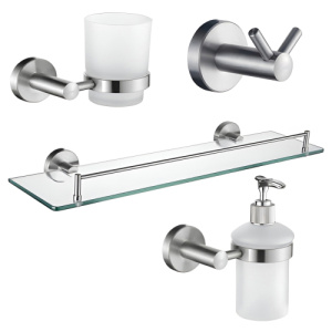 Набор Accoona 121 нержавеющая сталь Стакан+Дозатор+Крючок двойной+Полка