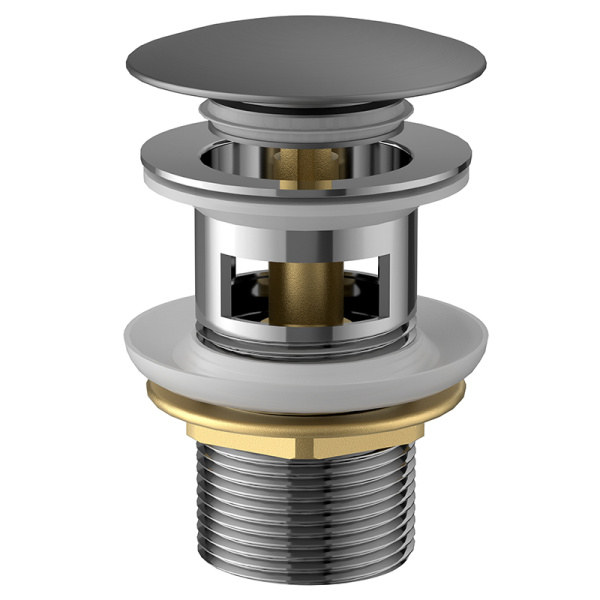 Донный клапан AVS Slimmer с переливом, оружейная сталь Донный клапан AVS Slimmer с переливом, оружейная сталь