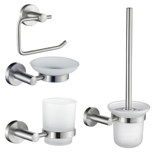 Набор Accoona 121 нержавеющая сталь Стакан+Мыльница+Бумагодержатель открытый+Ершик