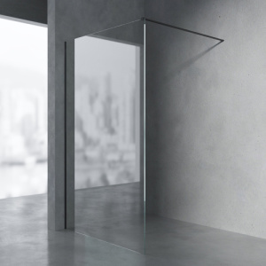 Душевая перегородка AVS Walk In 110 см профиль черный, стекло прозрачное