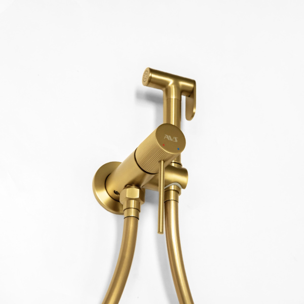 Гигиенический душ со смесителем AVS Pulse брашированное золото Гигиенический душ со смесителем AVS Pulse брашированное золото