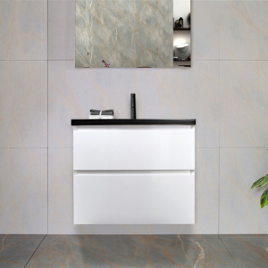 Тумба с раковиной AVS Гармония 60 белая (раковина 01 черная матовая)