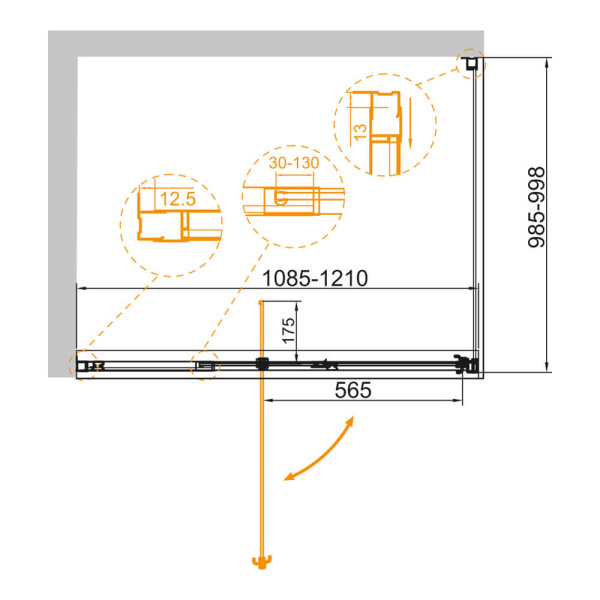 Душевой уголок Cezares Variante VARIANTE-AH-1-110/120-100-C-Cr 110-120x100 профиль хром, прозрачное стекло Душевой уголок Cezares Variante VARIANTE-AH-1-110/120-100-C-Cr 110-120x100 профиль хром, прозрачное стекло