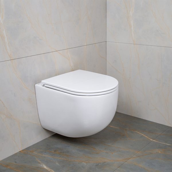 Унитаз подвесной AVS Спутник безободковый, белый Унитаз подвесной AVS Спутник безободковый, белый