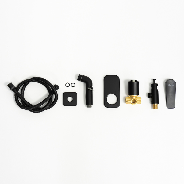 Гигиенический душ со смесителем Lemark Bronx LM3719BL С ВНУТРЕННЕЙ ЧАСТЬЮ, черный матовый