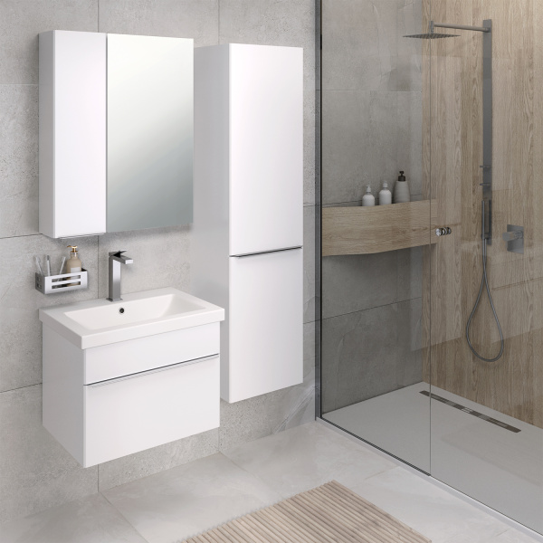 Пенал 400*1520 2дв подвес Эмаль Белый Axioma AQUA DE MARCO